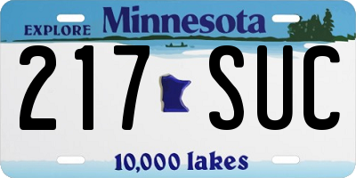 MN license plate 217SUC