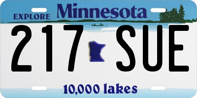 MN license plate 217SUE