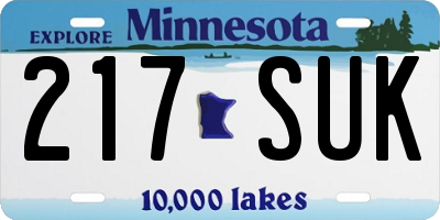 MN license plate 217SUK
