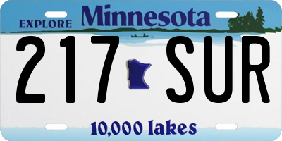 MN license plate 217SUR