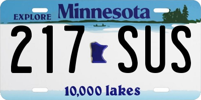MN license plate 217SUS