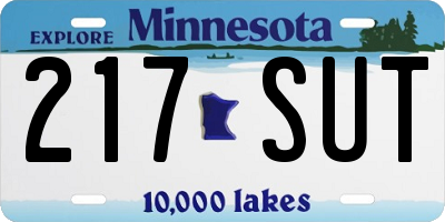 MN license plate 217SUT