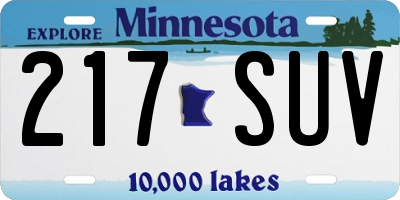 MN license plate 217SUV