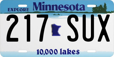 MN license plate 217SUX