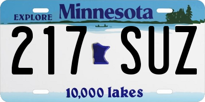 MN license plate 217SUZ