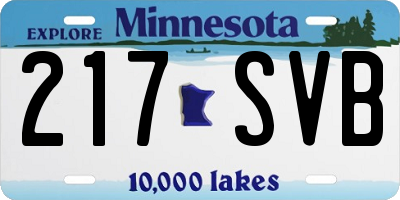 MN license plate 217SVB