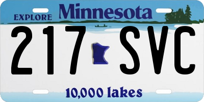 MN license plate 217SVC