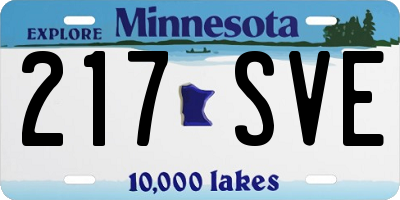 MN license plate 217SVE