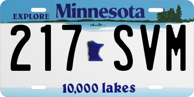 MN license plate 217SVM