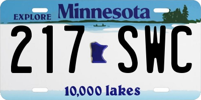 MN license plate 217SWC