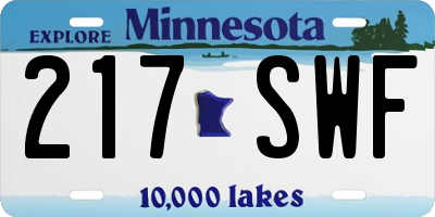 MN license plate 217SWF