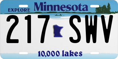 MN license plate 217SWV
