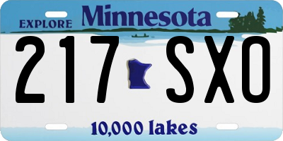 MN license plate 217SXO