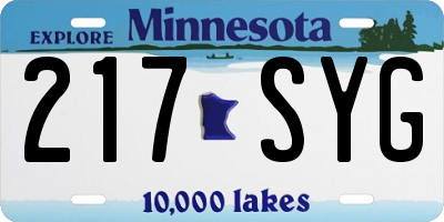 MN license plate 217SYG