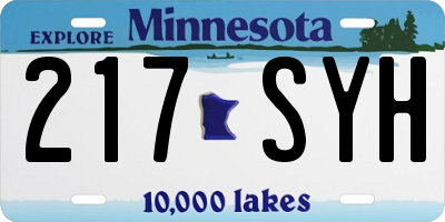 MN license plate 217SYH
