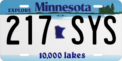 MN license plate 217SYS