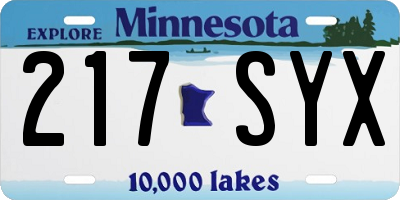 MN license plate 217SYX