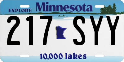 MN license plate 217SYY