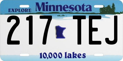 MN license plate 217TEJ