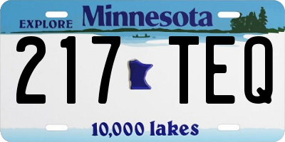 MN license plate 217TEQ