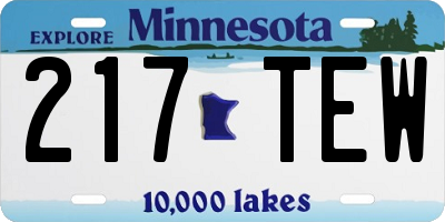 MN license plate 217TEW