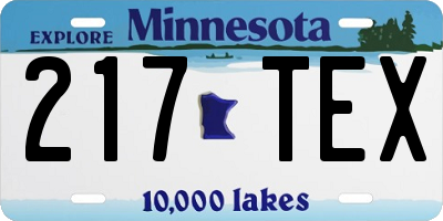 MN license plate 217TEX