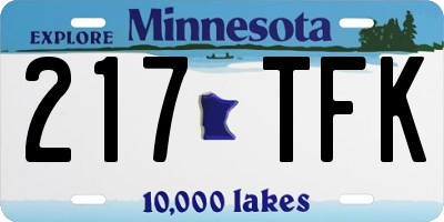MN license plate 217TFK