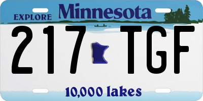 MN license plate 217TGF