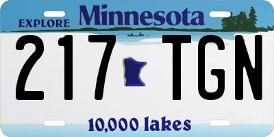 MN license plate 217TGN