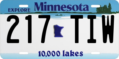 MN license plate 217TIW
