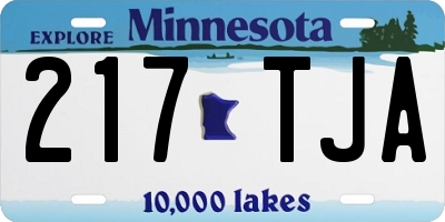 MN license plate 217TJA