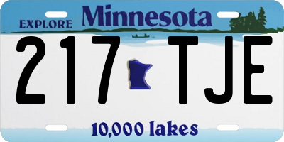 MN license plate 217TJE