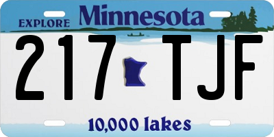 MN license plate 217TJF
