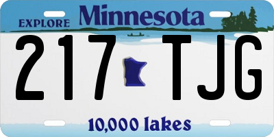 MN license plate 217TJG