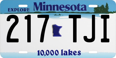 MN license plate 217TJI