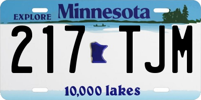MN license plate 217TJM