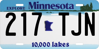 MN license plate 217TJN