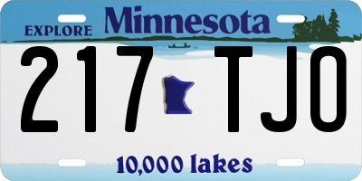 MN license plate 217TJO