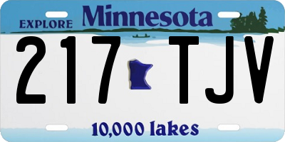 MN license plate 217TJV