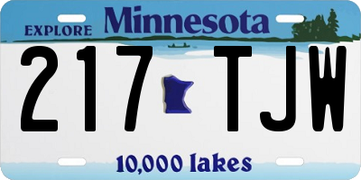 MN license plate 217TJW