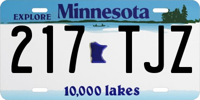 MN license plate 217TJZ