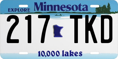 MN license plate 217TKD