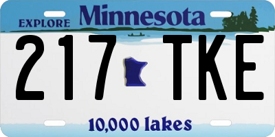 MN license plate 217TKE