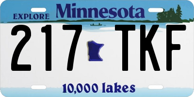 MN license plate 217TKF