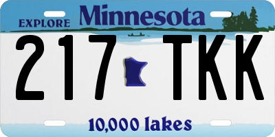 MN license plate 217TKK