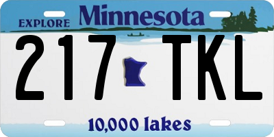 MN license plate 217TKL