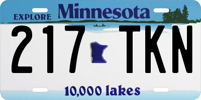 MN license plate 217TKN