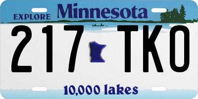 MN license plate 217TKO