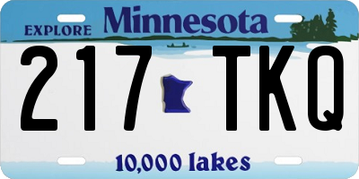 MN license plate 217TKQ
