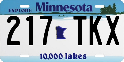 MN license plate 217TKX